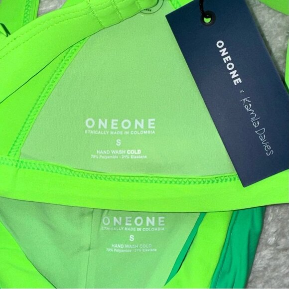 NWT OneOne Swimwear Bikini Set Vienna Green Small New Jesse Kameron 2024 Neon - Picture 4 of 13